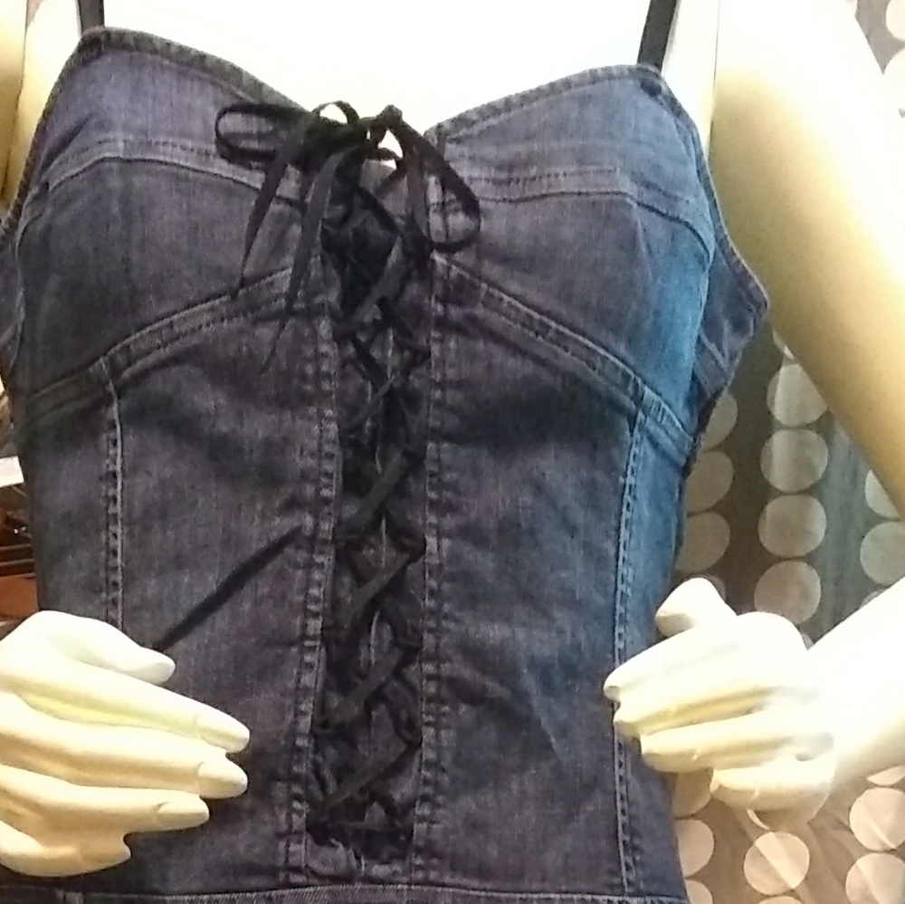 Benetton denim corset top dress sz 7/8